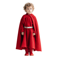 Toddler in Red Cape A Majestic Portrait of Childhood isolated on transparent Background