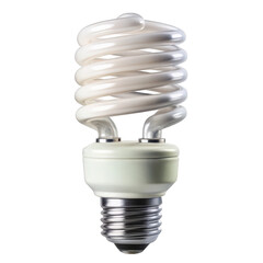 Energy efficient compact fluorescent light bulb isolated on transparent background