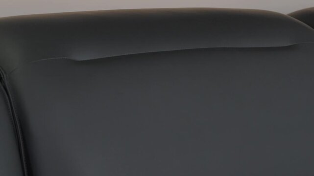 black leather sofa