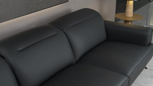 black leather sofa