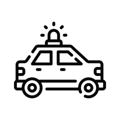 A customizable outline icon of fast police car
