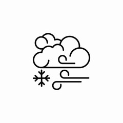 cloudy snowy windy icon sign vector