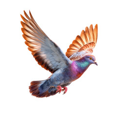 Fototapeta premium Colorful pigeon in flight