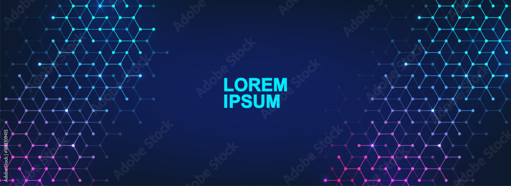 Canvas Prints structure molecule and communication dna, atom, neurons. science concept for your design. connected 