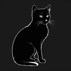 black cat on black background
