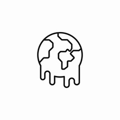 melting earth climate icon sign vector