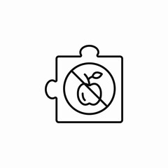 Obraz premium no apple puzzle icon sign vector