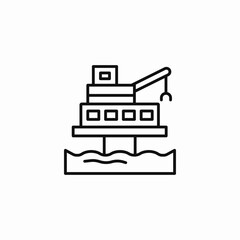 offshore oil rig icon sign vector