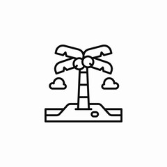 palm tree island icon sign vector
