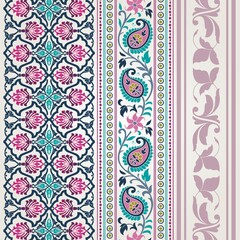 wedding card design, traditional paisley floral pattern , royal India	