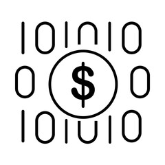 Binary Code Currency icon. Vector icon design
