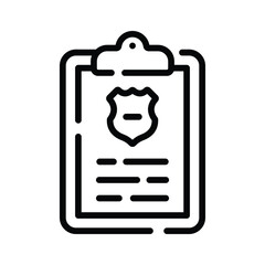 Visually appealing outline icon of detailed police report