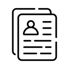 A captivating linear icon of biodata form sheet