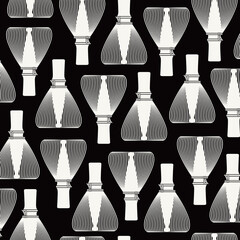 A seamless pattern made from Japanese tea utensils,