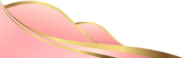Blush Pink and Gold Corner Wave Design