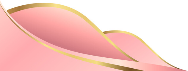 Blush Pink and Gold Corner Wave Design