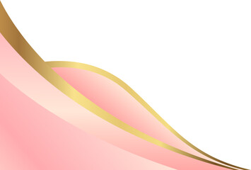 Blush Pink and Gold Corner Wave Design