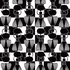 A seamless pattern made from Japanese tea utensils,