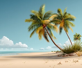 Here is a close up view of a beautiful palm tree by the beach