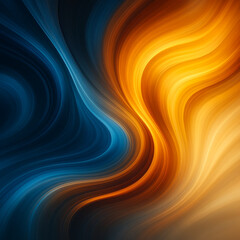 Abstract swirling blue and orange light streaks