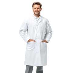 Professional Male Doctor in Lab Coat Medical Professional Portrait isolated on transparent Background