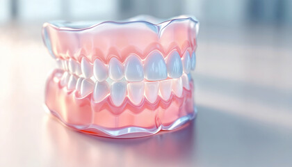 A set of upper and lower dentures