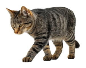 Cat walking gracefully on animal isolated on transparent background, png