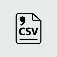 CSV file format icon comma separated values document symbol