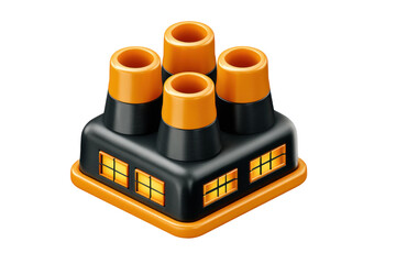 3d model workshop designing innovative industrial toys creatively. Isolated on transparent background, png.