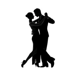 Passionate Tango A Silhouette of Elegance and Grace isolated on transparent Background