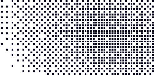 Background with pixel transform effec. 8bit shape with halftone dot gradient.