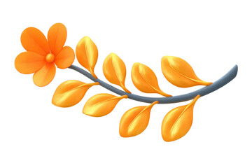 Vibrant close-up of floral digital art in bright studio environment. Isolated on transparent background, png.