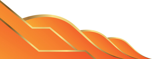 Fototapeta premium Orange and Gold Vector Corner Element