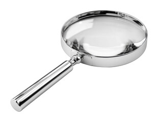 Examining details with a magnifying glass in a bright room still life isolated on transparent background, png