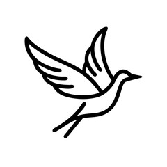 Stylized Silhouette of a Hummingbird in Flight with Wings Spread on White Background vector