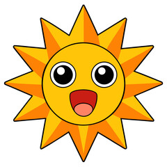 happy sun cartoon character