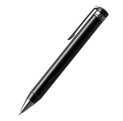 Sleek black mechanical pencil against a deep transparent background for writing design concepts