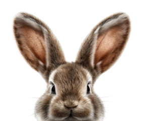 Cute rabbit portrait nature animal view furry concept isolated on transparent background, png