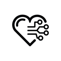 Digital Heart Icon Technology Love and Connection in a Modern Design