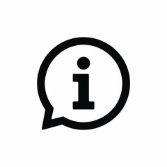 Information icon in speech bubble vector illustration black and white