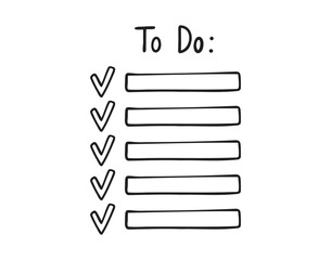 to do checklist tick icon doodle hand drawn. Outline to do list line drawing clipart symbol