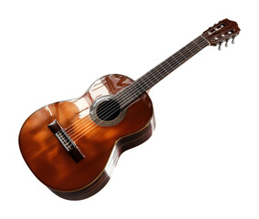 Fototapeta premium Melodic guitar performance music video isolated on transparent background, png