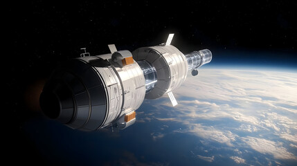 Spacecraft In Orbit Around Earth