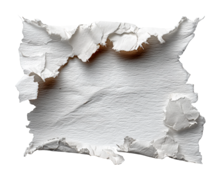 Torn paper texture creative concept isolated on transparent background, png