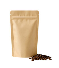 coffee beans in a bag isolated