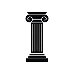 Ionic Column Silhouette Classic Architectural Element for Design and Illustration