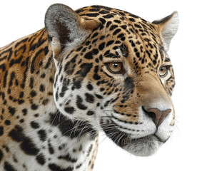 Obraz premium Jaguar portrait in wildlife natural isolated on transparent background, png