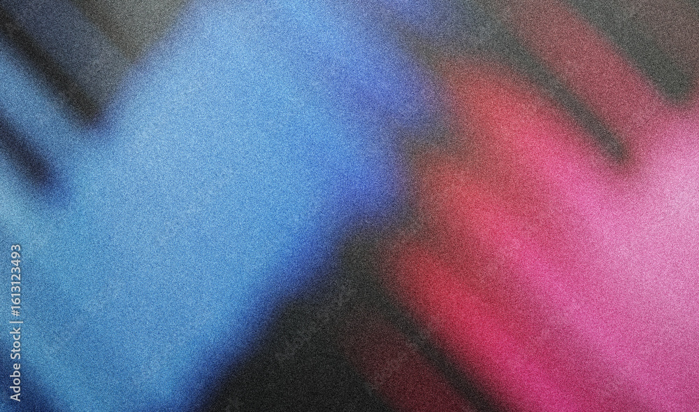 Poster modern and simple blue and red gradient colors background with grain rough texture