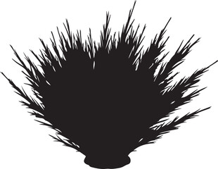 Multi stemmed shaped in silhouette.