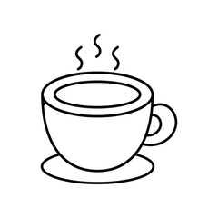 Espresso line icon with white background vector stock illustration